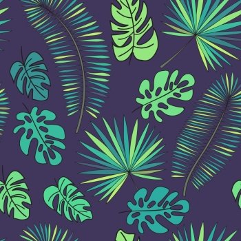 Vector seamless tropical pattern