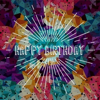 happy birthday greetings sunrays retro theme. happy birthday greetings sunrays retro theme vector art
