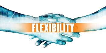 Flexibility Concept with Businessmen Handshake on White Background. Flexibility