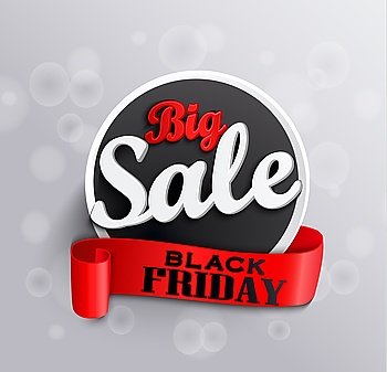 Big sale black friday label. Vector illustrations.