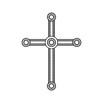 Symbol of a church cross. Christianity religion symbol. Line style