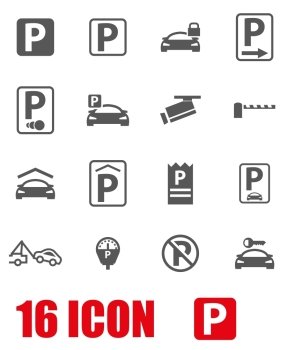 Vector grey parking icon set. Vector grey parking icon set  on white background
