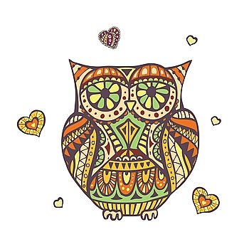 Hand drawn vector owl illustration. Hand drawn vector owl illustration vector art theme