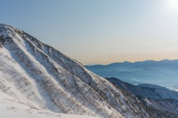Senjojiki cirque at the Central Japan Alps in winter