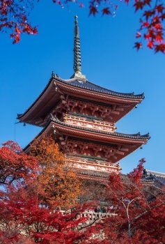 Kiyomizu-dera Temple in the autumn season, Japan