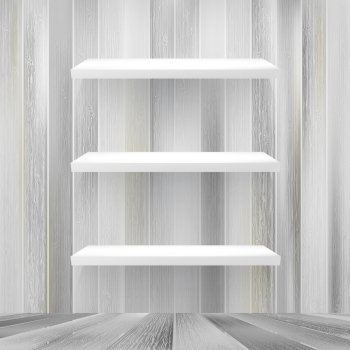 Layers Blank white wooden bookshelf. + EPS10 vector file