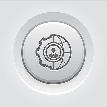 Global Integration Icon. Global Integration Icon. Business Concept. Grey Button Design
