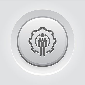 Global Support Icon. Global Support Icon. Business Concept. Grey Button Design