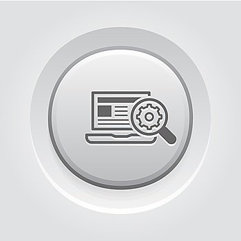 Search Optimization Icon. Search Optimization Icon. Business Concept. Grey Button Design