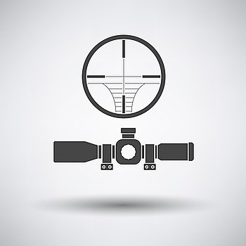Scope icon on gray background with round shadow. Vector illustration.