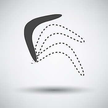 Boomerang  icon on gray background with round shadow. Vector illustration.