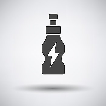 Energy drinks bottle icon on gray background with round shadow. Vector illustration.