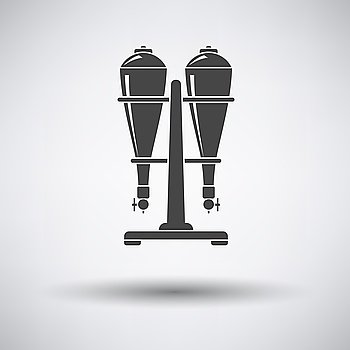 Soda siphon equipment icon. Soda siphon equipment icon on gray background with round shadow. Vector illustration.