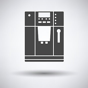 Kitchen coffee machine icon on gray background with round shadow. Vector illustration.