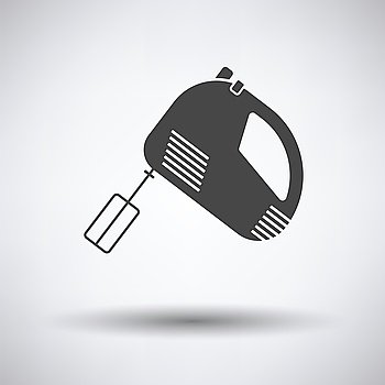 Kitchen hand mixer icon on gray background with round shadow. Vector illustration.