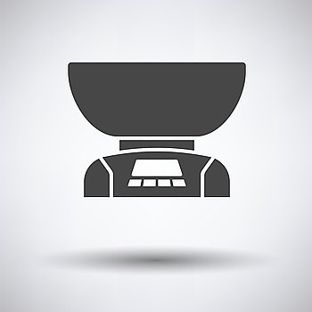 Kitchen electric scales icon on gray background with round shadow. Vector illustration.