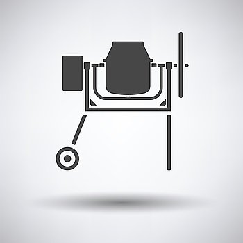 Icon of Concrete mixer on gray background with round shadow. Vector illustration.