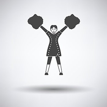 American football cheerleader girl icon. Vector illustration.