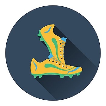 Icon of football boots. Flat color design. Vector illustration.
