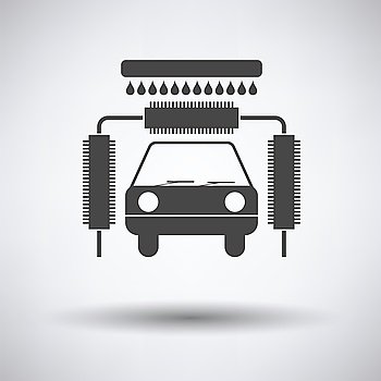 Car wash icon on gray background, round shadow. Vector illustration.