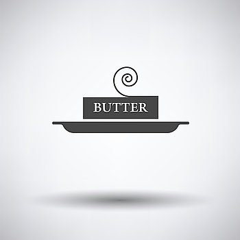 Butter icon on gray background, round shadow. Vector illustration.