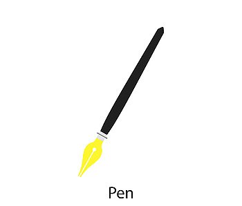 Fountain pen icon. Flat color design.
