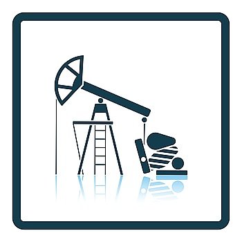 Oil pump icon. Shadow reflection design. Vector illustration.