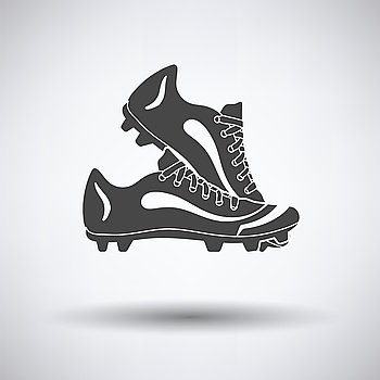 Baseball boot icon on gray background, round shadow. Vector illustration.