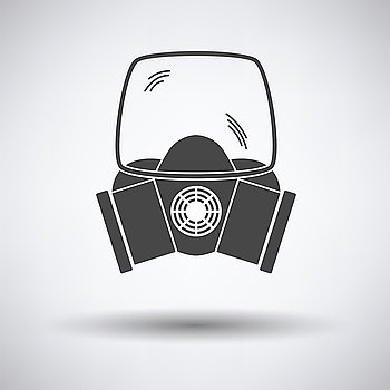 Fire mask icon on gray background with round shadow. Vector illustration.