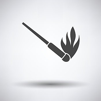 Burning matchstik icon on gray background with round shadow. Vector illustration.