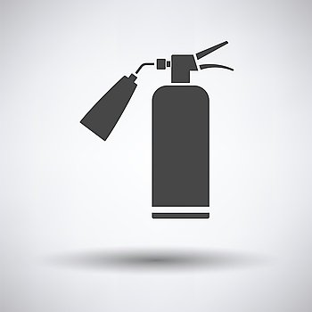 Fire extinguisher icon on gray background with round shadow. Vector illustration.