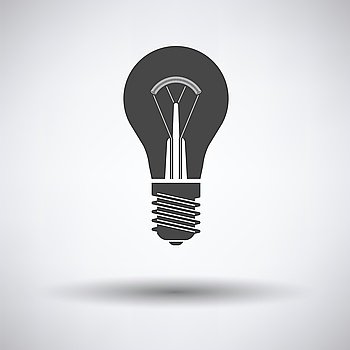 Electric bulb icon on gray background with round shadow. Vector illustration.