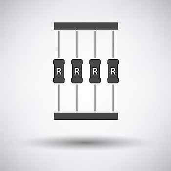 Resistor tape icon on gray background with round shadow. Vector illustration.