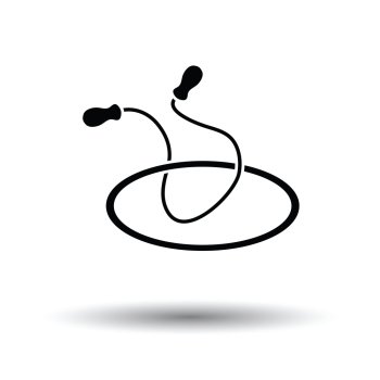 Jump rope and hoop icon. White background with shadow design. Vector illustration.