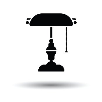 Writer's lamp icon. White background with shadow design. Vector illustration.