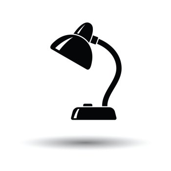 Lamp icon. White background with shadow design. Vector illustration.