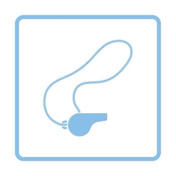 Whistle on lace icon. Blue frame design. Vector illustration.