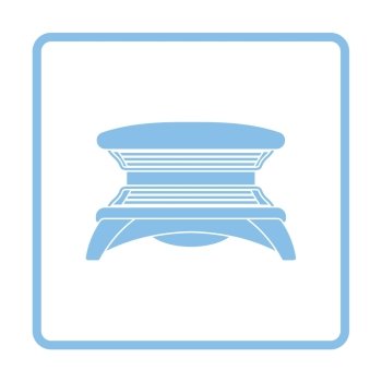 Solarium icon. Blue frame design. Vector illustration.