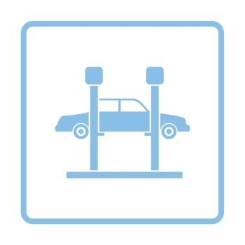 Car lift icon. Blue frame design. Vector illustration.