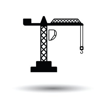 Icon of crane. White background with shadow design. Vector illustration.