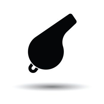 Whistle icon. White background with shadow design. Vector illustration.