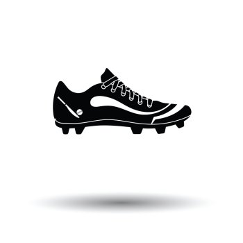 Crickets boot icon. White background with shadow design. Vector illustration.