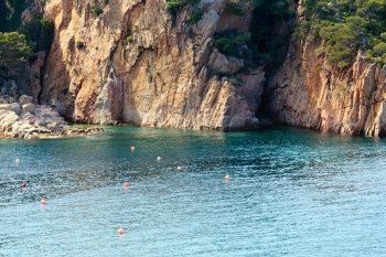 Summer sea rocky coast view (near Palamos, Costa Brava, Catalonia, Spain).