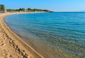 Summer morning Platanitsi beach (Chalkidiki, Greece).