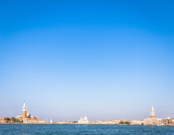 Venice panorama from the waterfront during a sunny day