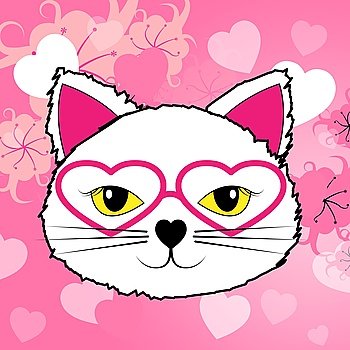 Hearts Cat Showing In Love And Lovers