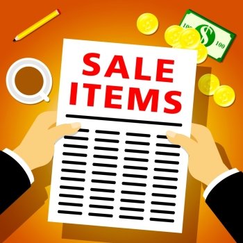 Sale Items Newsletter Means Discount Promo 3d Illustration