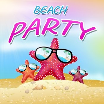 Beach Party Starfish Represents Fun Holiday 3d Illustration