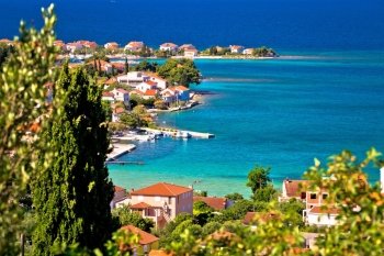 Island of Ugljan scenic coast and beach, Preko village, Dalmatia, Croatia