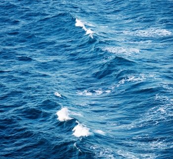 Ocean waves with small white caps background